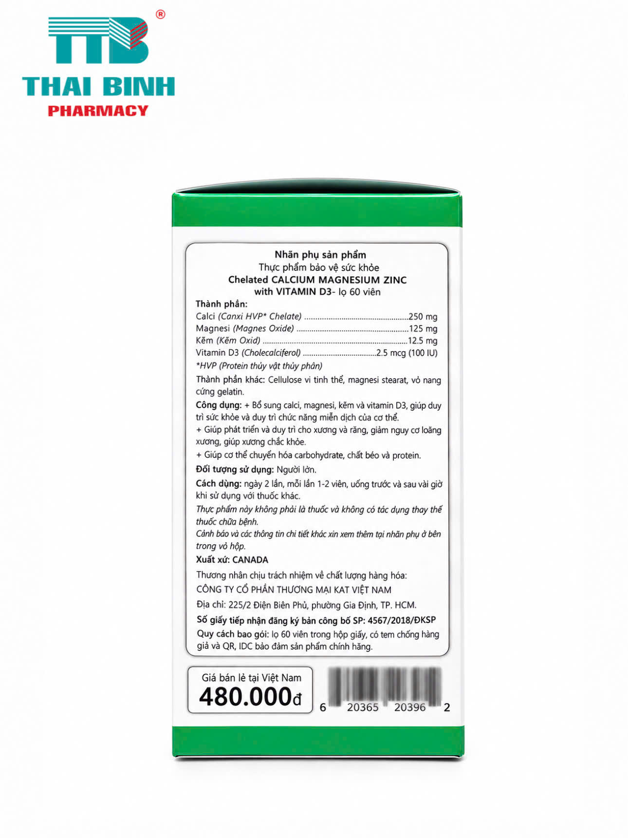 Organika Chelated Calcium Magnesium Zinc With Vitamin D3 - Hỗ trợ phát triển xương và răng, giảm nguy cơ mất xương, loãng xương Hộp 60 viên